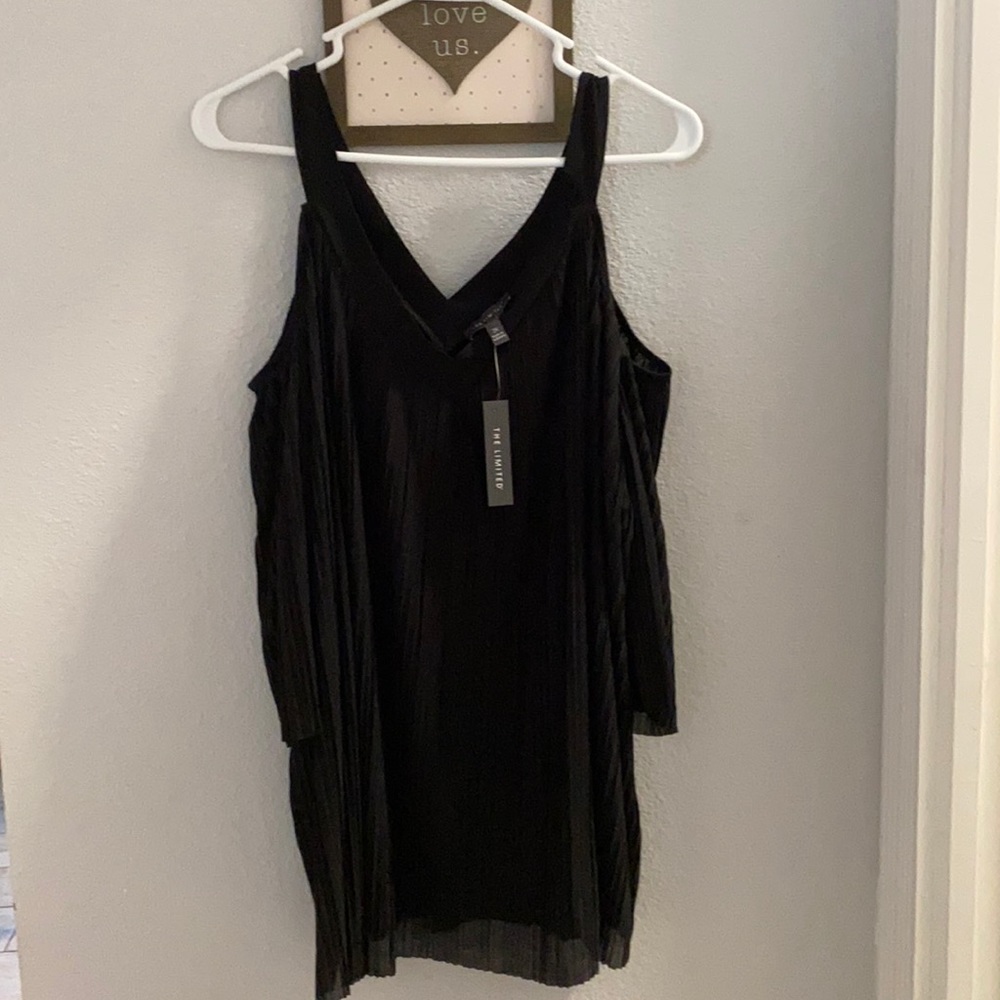 The Limited Open shoulder, black blouse